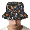 Halloween Skeleton Party Pattern Print Bucket Hat