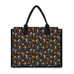 Halloween Skeleton Party Pattern Print Canvas Tote Bag