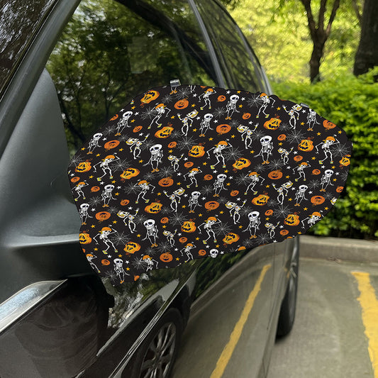 Halloween Skeleton Party Pattern Print Car Side Mirror Covers