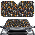 Halloween Skeleton Party Pattern Print Car Windshield Sun Shade