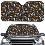 Halloween Skeleton Party Pattern Print Car Windshield Sun Shade