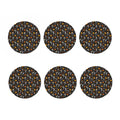 Halloween Skeleton Party Pattern Print Coaster Set