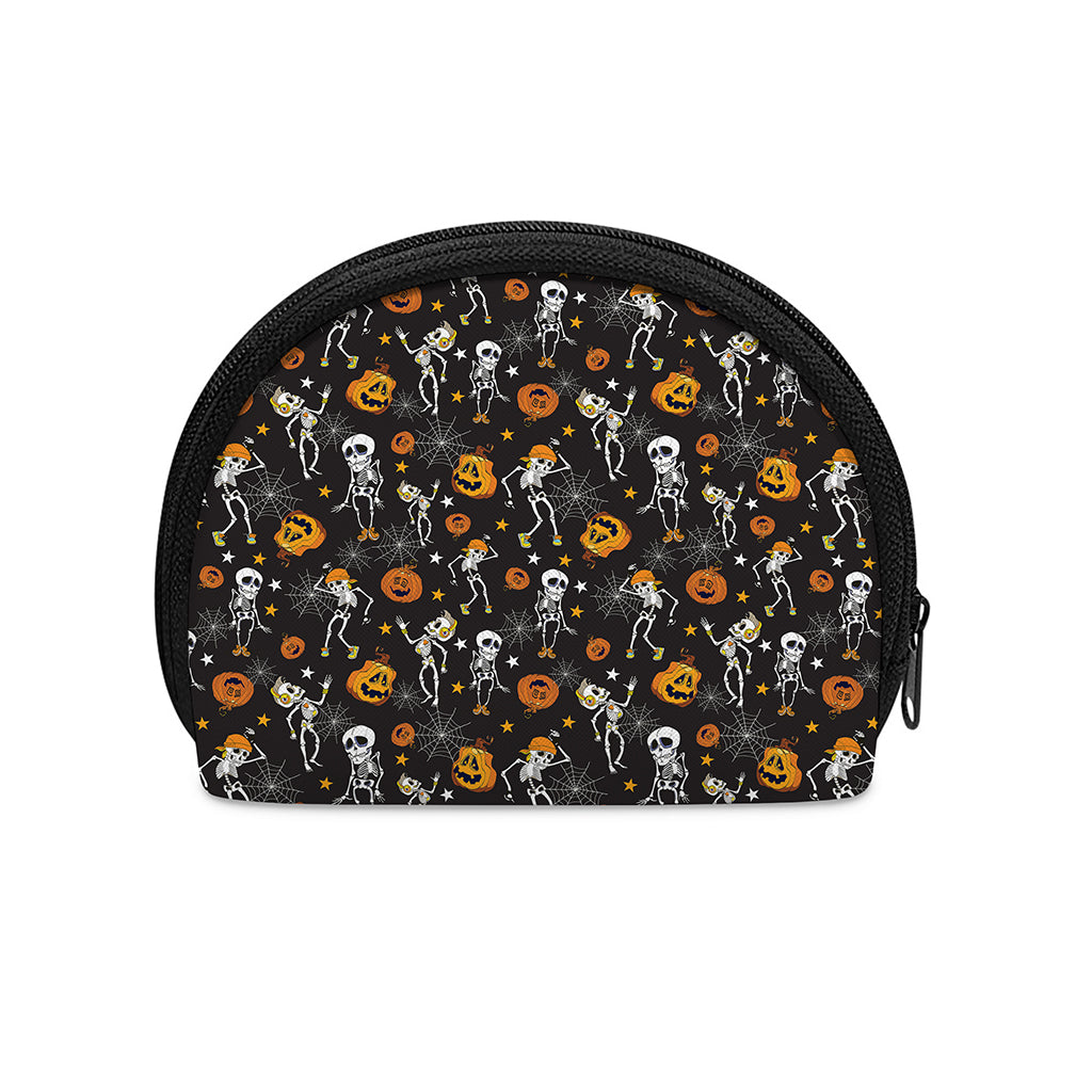 Halloween Skeleton Party Pattern Print Coin Purse
