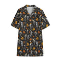 Halloween Skeleton Party Pattern Print Cotton Hawaiian Shirt