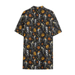Halloween Skeleton Party Pattern Print Cotton Hawaiian Shirt