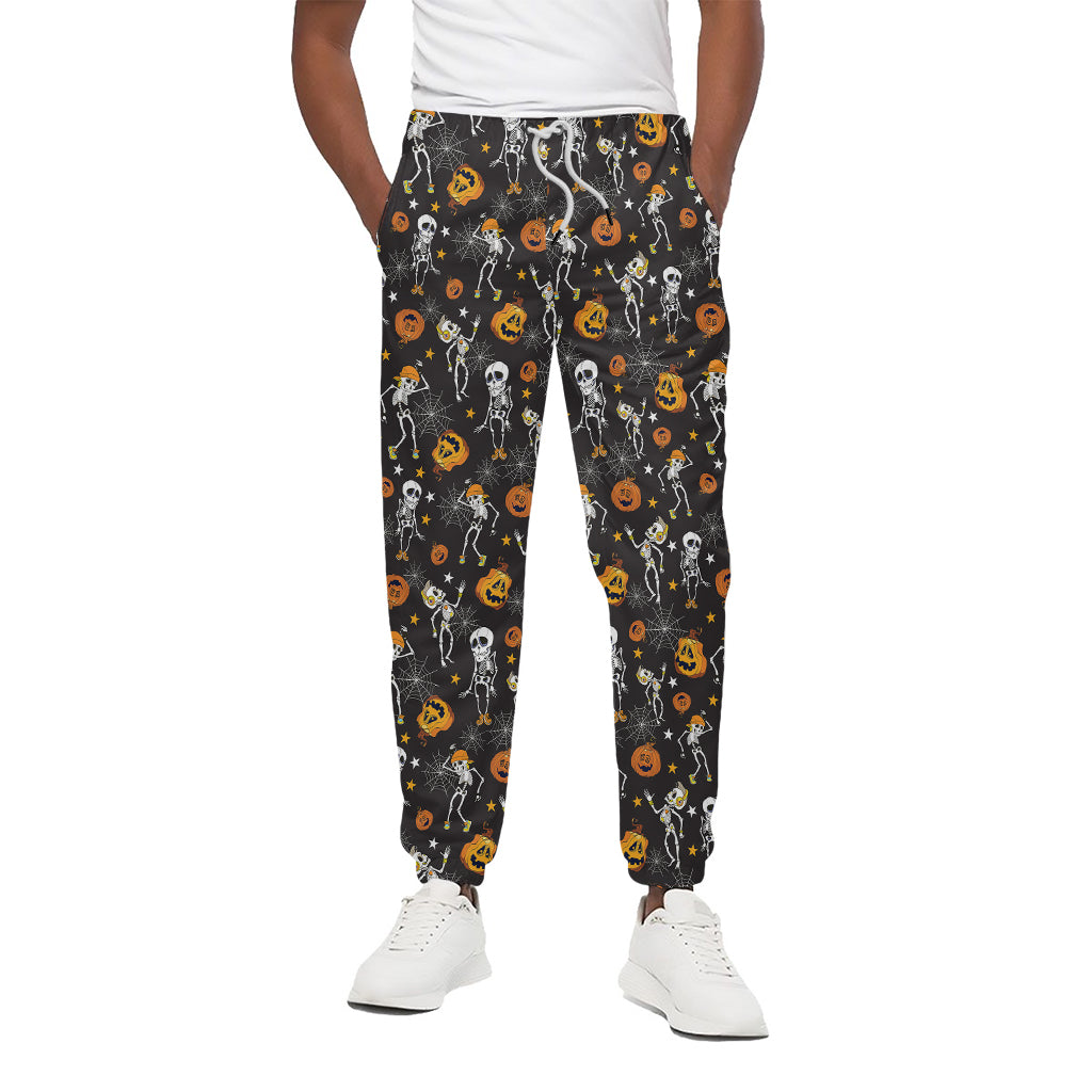 Halloween Skeleton Party Pattern Print Cotton Pants