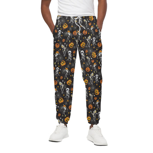 Halloween Skeleton Party Pattern Print Cotton Pants