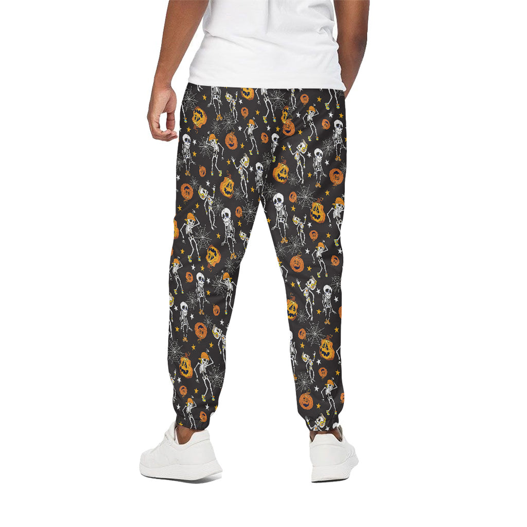 Halloween Skeleton Party Pattern Print Cotton Pants