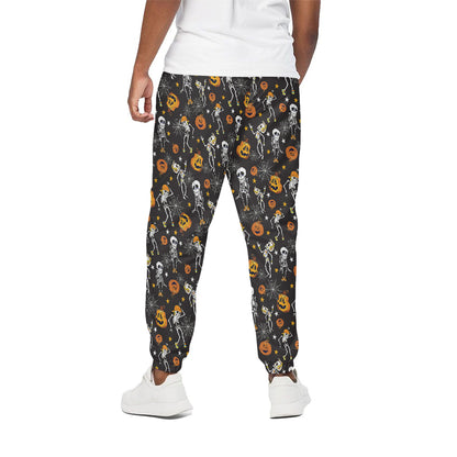 Halloween Skeleton Party Pattern Print Cotton Pants