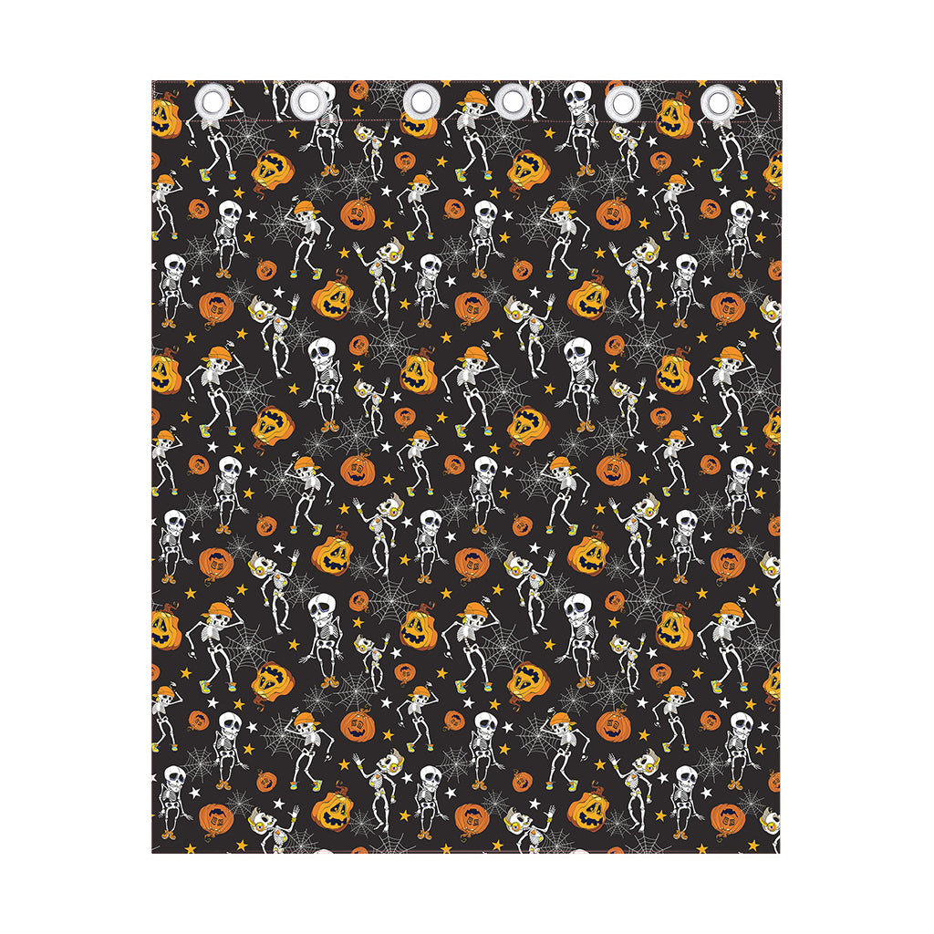 Halloween Skeleton Party Pattern Print Curtain