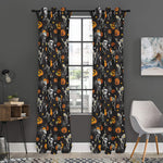 Halloween Skeleton Party Pattern Print Curtain