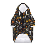 Halloween Skeleton Party Pattern Print Dog Zip Up Hoodie