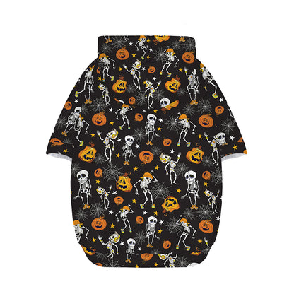 Halloween Skeleton Party Pattern Print Dog Zip Up Hoodie