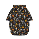 Halloween Skeleton Party Pattern Print Dog Zip Up Hoodie