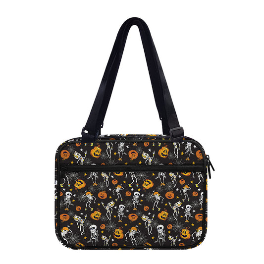 Halloween Skeleton Party Pattern Print Double Strap Bible Bag