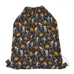 Halloween Skeleton Party Pattern Print Drawstring Bag