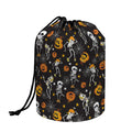Halloween Skeleton Party Pattern Print Drawstring Makeup Bag