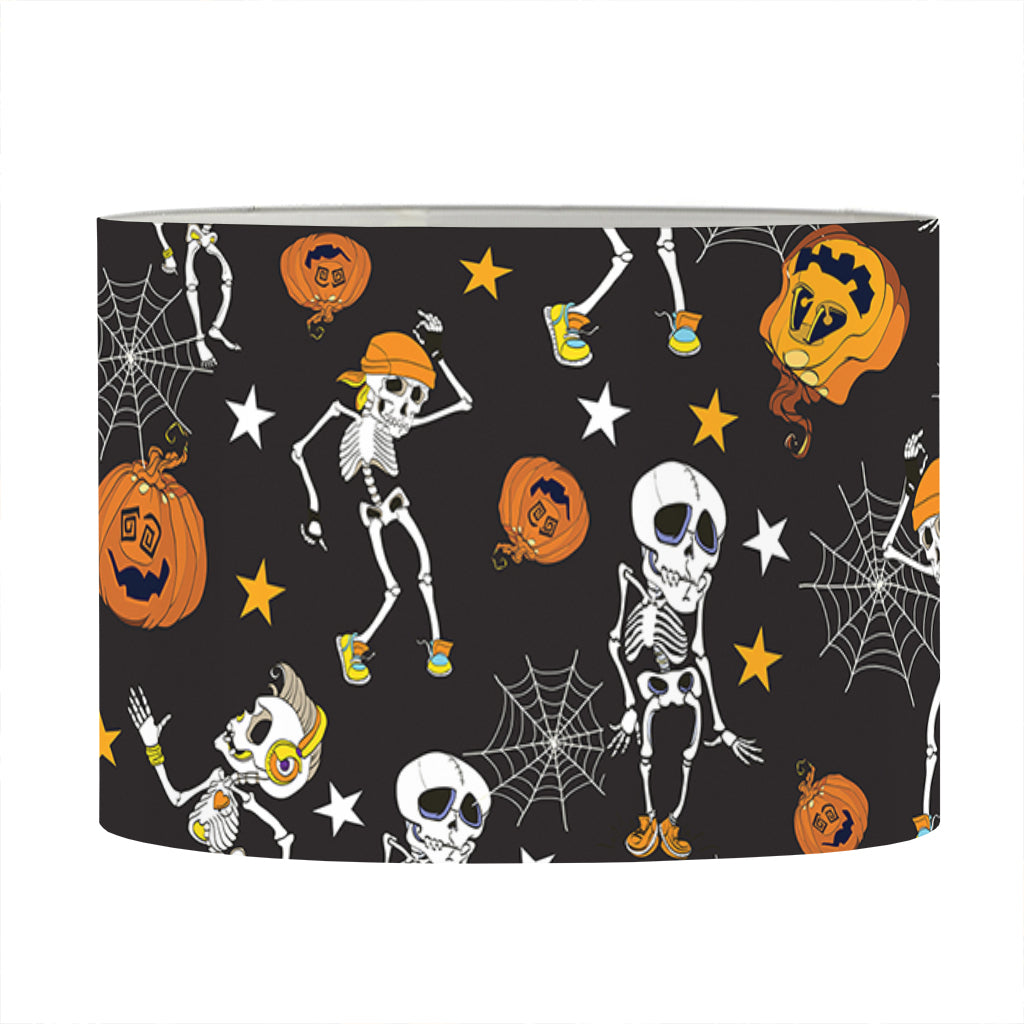 Halloween Skeleton Party Pattern Print Drum Lamp Shade