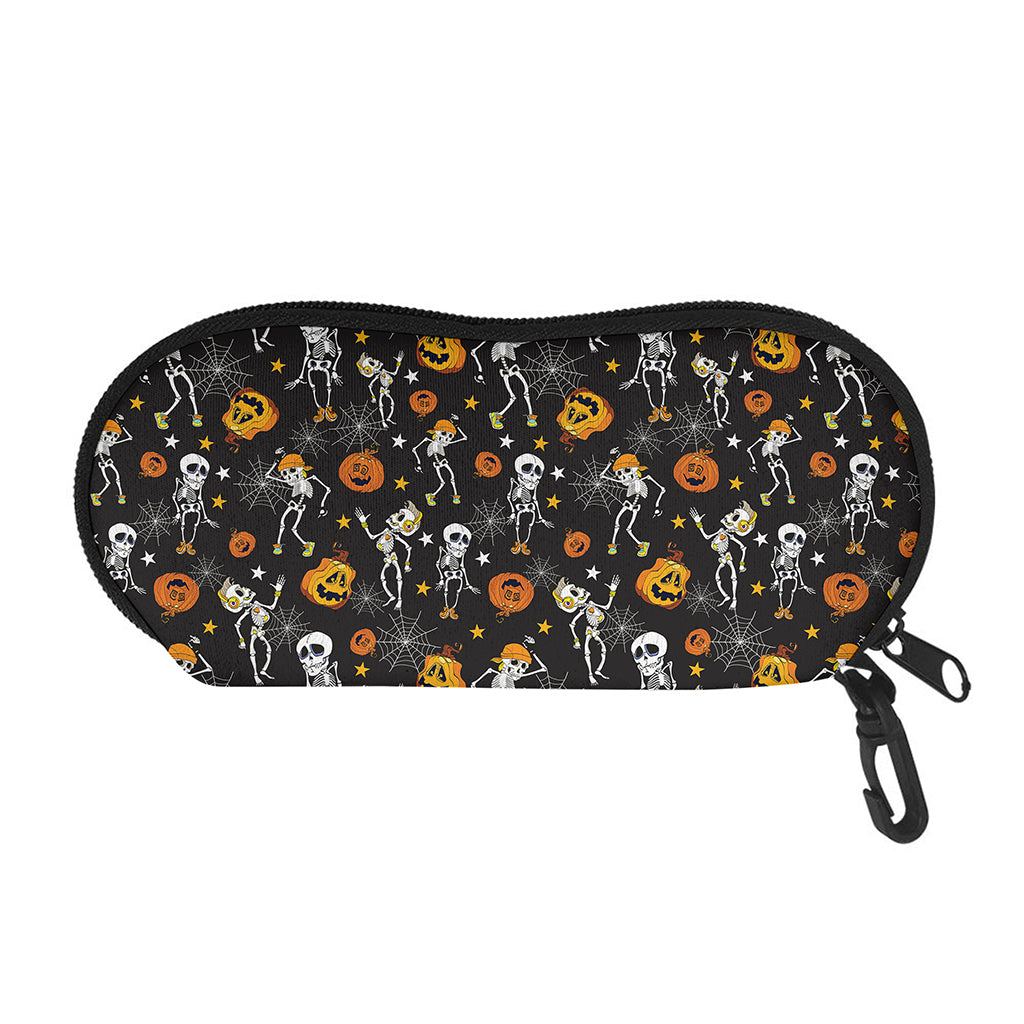 Halloween Skeleton Party Pattern Print Glasses Case