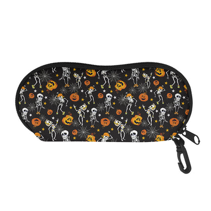 Halloween Skeleton Party Pattern Print Glasses Case
