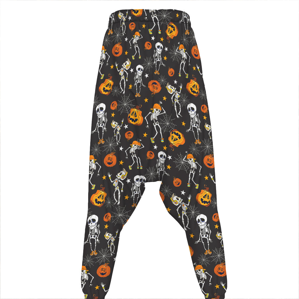 Halloween Skeleton Party Pattern Print Hammer Pants