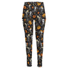 Halloween Skeleton Party Pattern Print High-Waisted Pocket Leggings