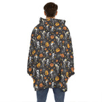 Halloween Skeleton Party Pattern Print Hoodie Blanket