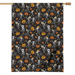 Halloween Skeleton Party Pattern Print House Flag