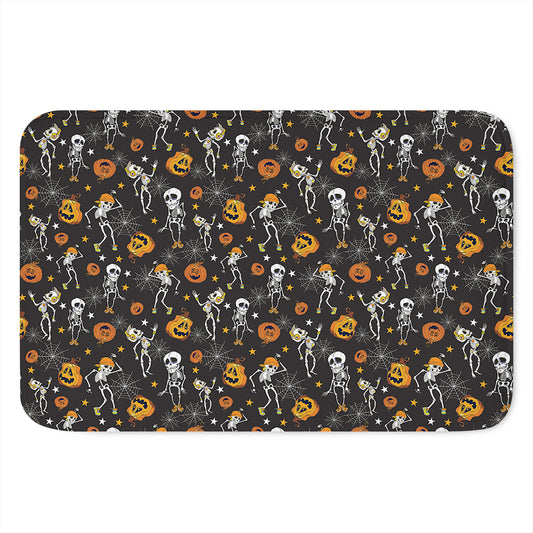 Halloween Skeleton Party Pattern Print Indoor Door Mat