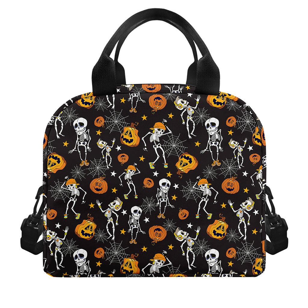 Halloween Skeleton Party Pattern Print Insulated Lunch Bag