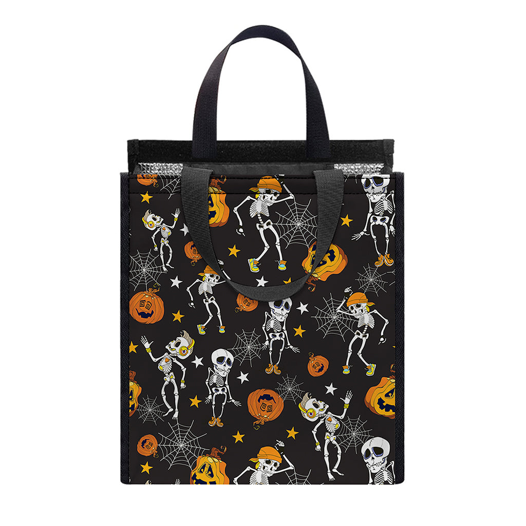 Halloween Skeleton Party Pattern Print Insulated Lunch Tote