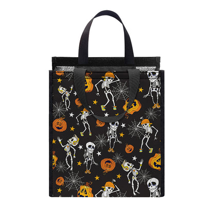 Halloween Skeleton Party Pattern Print Insulated Lunch Tote