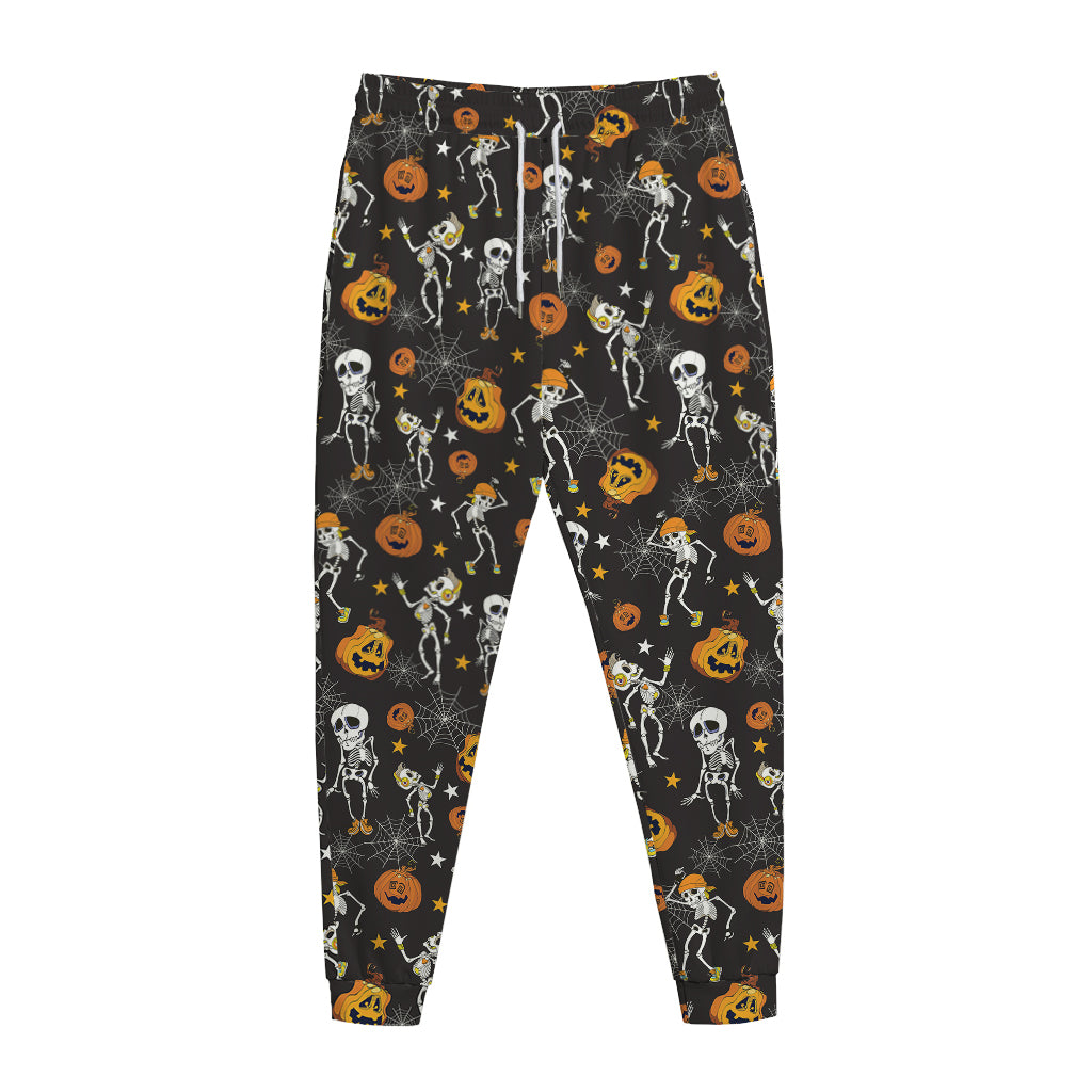 Halloween Skeleton Party Pattern Print Jogger Pants
