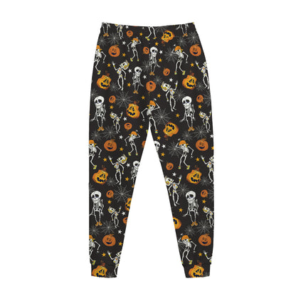 Halloween Skeleton Party Pattern Print Jogger Pants