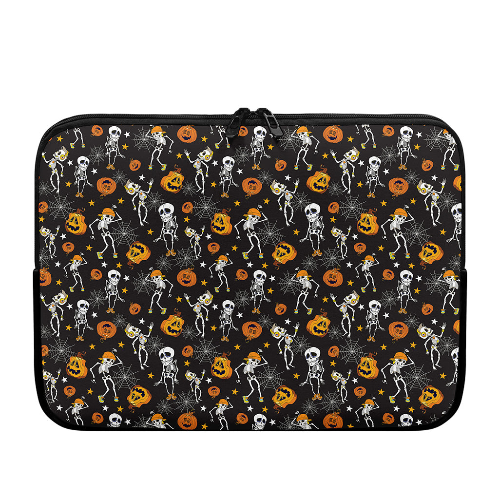 Halloween Skeleton Party Pattern Print Laptop Sleeve
