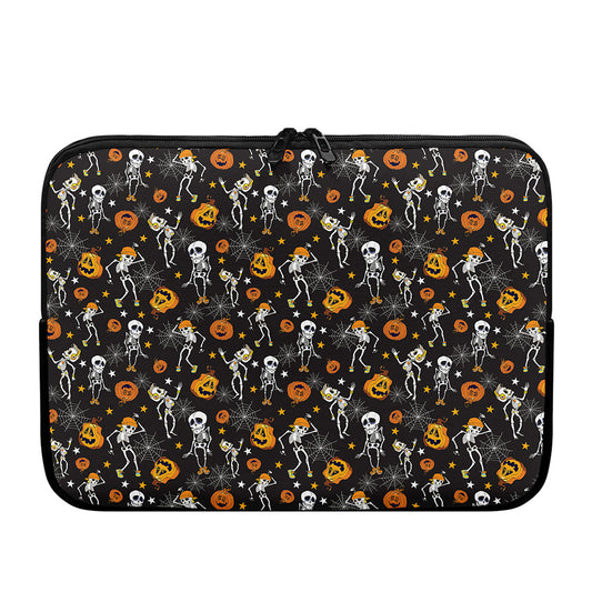 Halloween Skeleton Party Pattern Print Laptop Sleeve