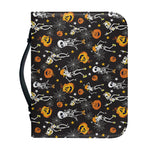 Halloween Skeleton Party Pattern Print Leather Bible Cover