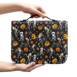 Halloween Skeleton Party Pattern Print Leather Bible Cover