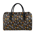 Halloween Skeleton Party Pattern Print Leather Duffle Bag
