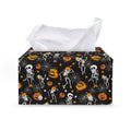 Halloween Skeleton Party Pattern Print Leather Tissue Box Cover