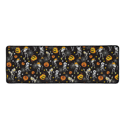 Halloween Skeleton Party Pattern Print Long Kitchen Mat