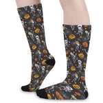 Halloween Skeleton Party Pattern Print Long Socks