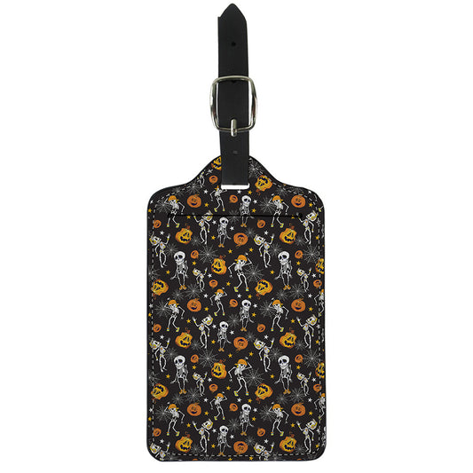 Halloween Skeleton Party Pattern Print Luggage Tag