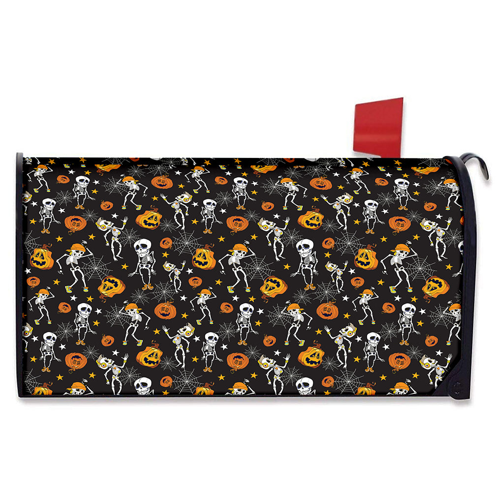 Halloween Skeleton Party Pattern Print Mailbox Cover