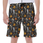 Halloween Skeleton Party Pattern Print Men's Beach Shorts