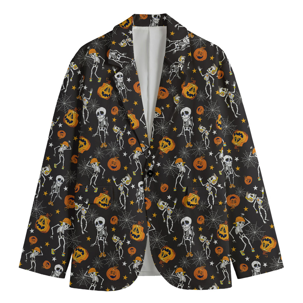 Halloween Skeleton Party Pattern Print Men's Blazer