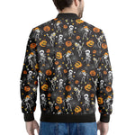 Halloween Skeleton Party Pattern Print Men's Bomber Jacket