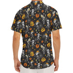 Halloween Skeleton Party Pattern Print Men's Deep V-Neck Shirt