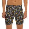 Halloween Skeleton Party Pattern Print Men's Long Boxer Briefs