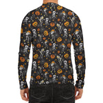 Halloween Skeleton Party Pattern Print Men's Long Sleeve Rash Guard